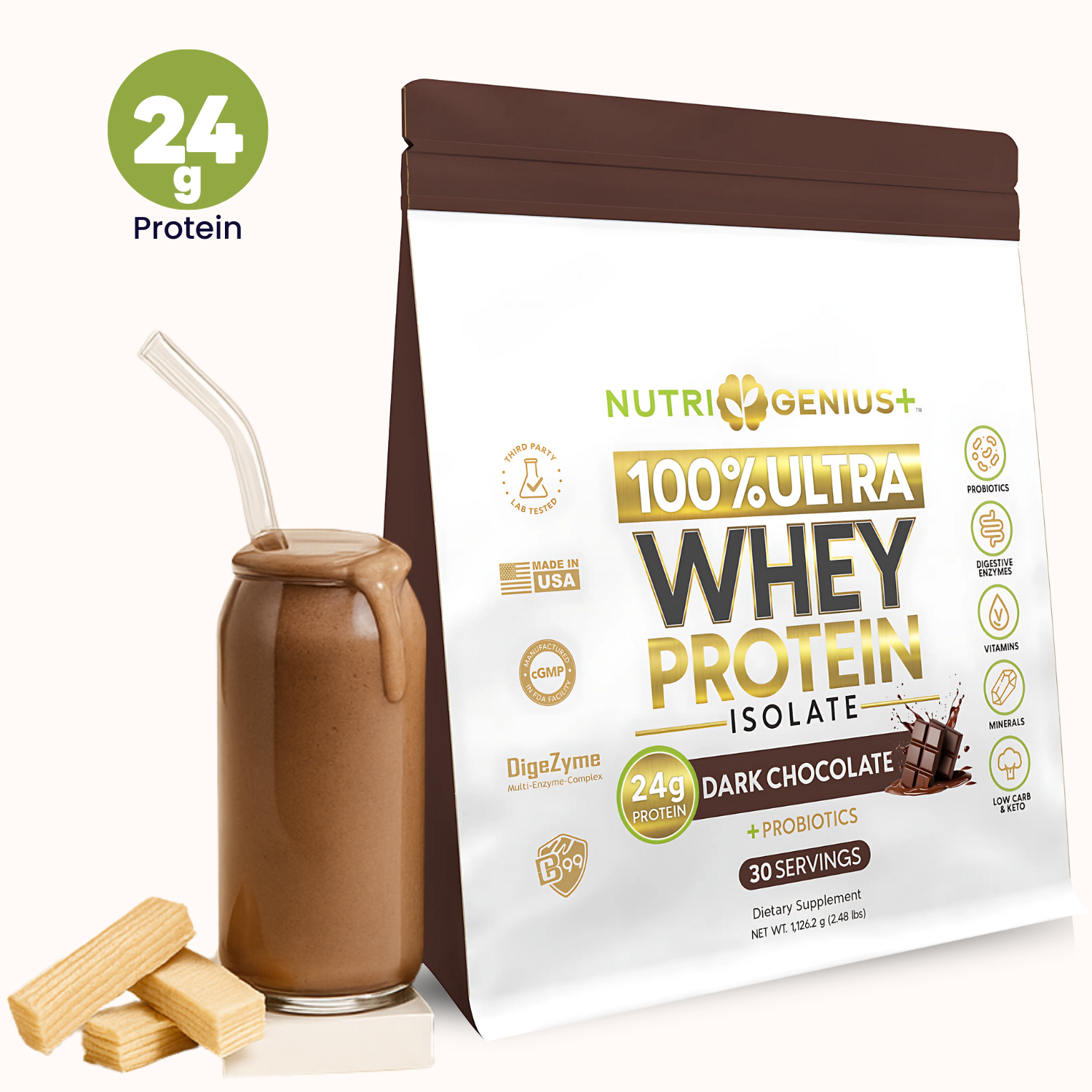 Whey Protein Isolate Nutri Genius Plus® - 30 servings