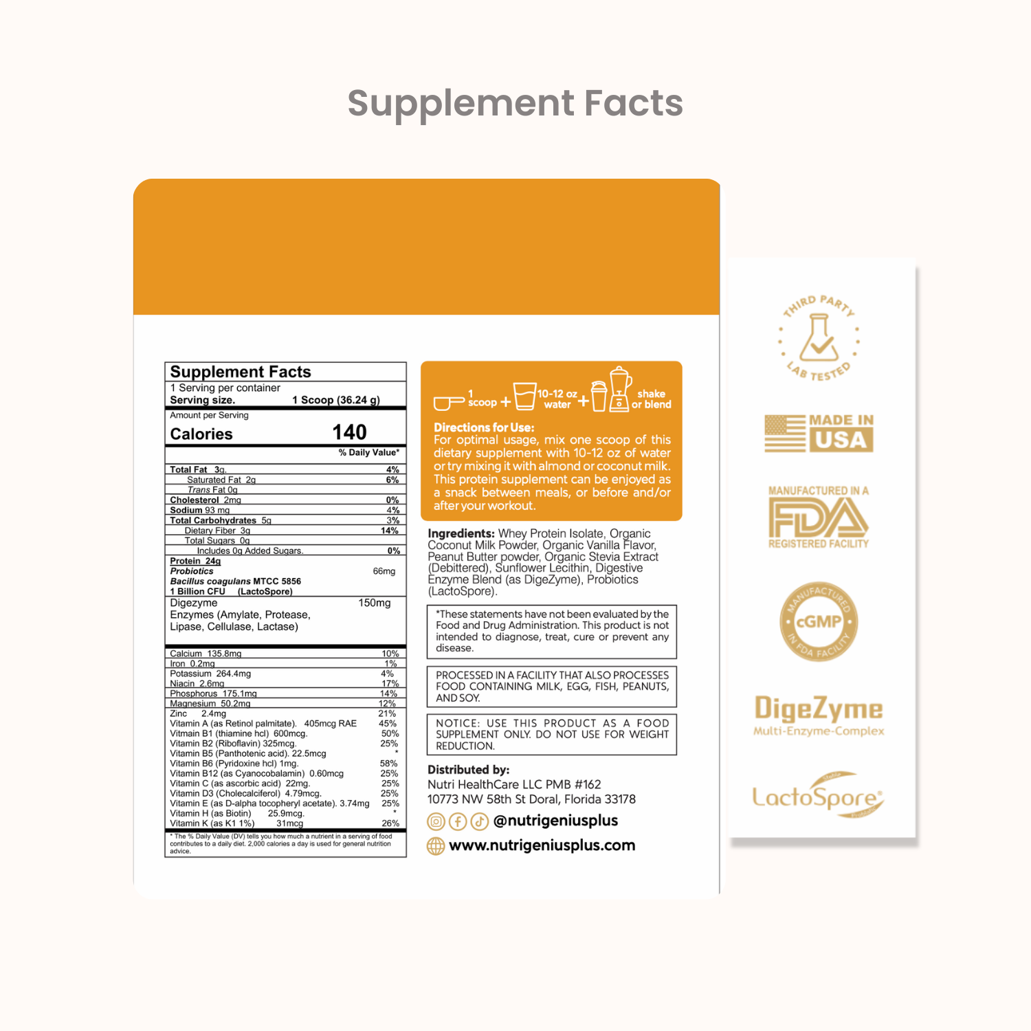 Whey Protein Isolate Nutri Genius Plus®  - 30 servings