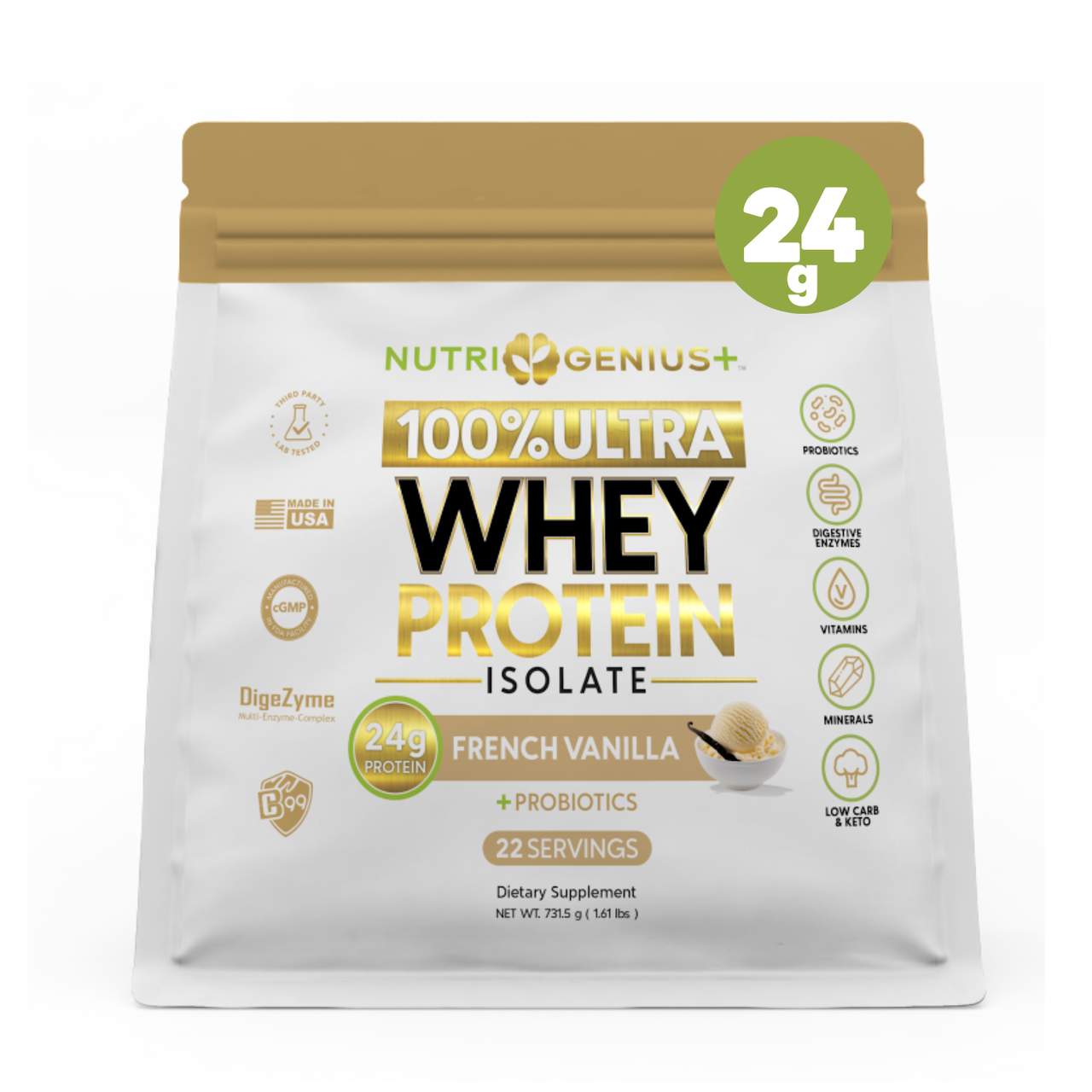 Whey Protein Isolate Nutri Genius Plus® 22 Servings