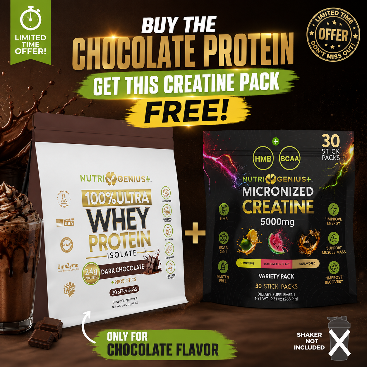 Whey Protein Isolate Nutri Genius Plus® 30 Servings