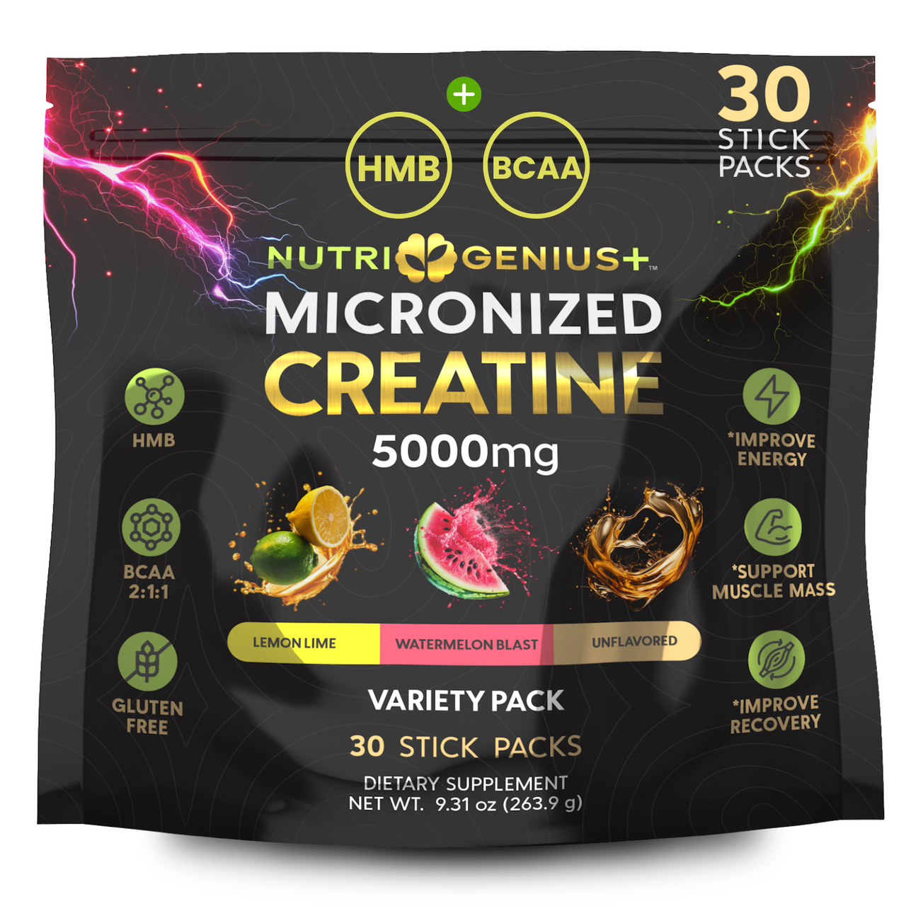 Creatine – Variety Pack (1 Bag with 30 Stick Packs)