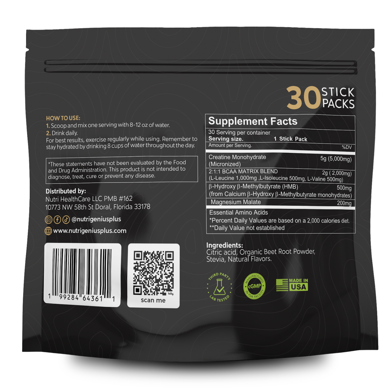 Creatine – Variety Pack (1 Bag with 30 Stick Packs)