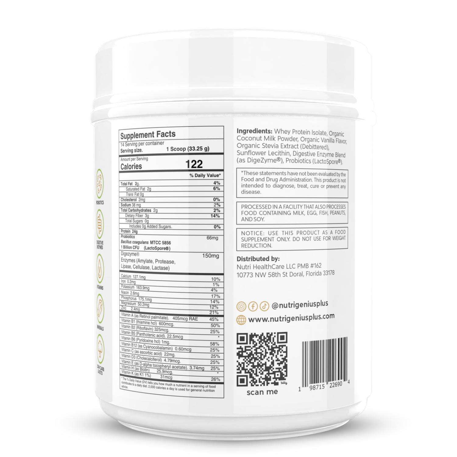 Whey Protein Isolate Nutri Genius Plus® -  14 servings