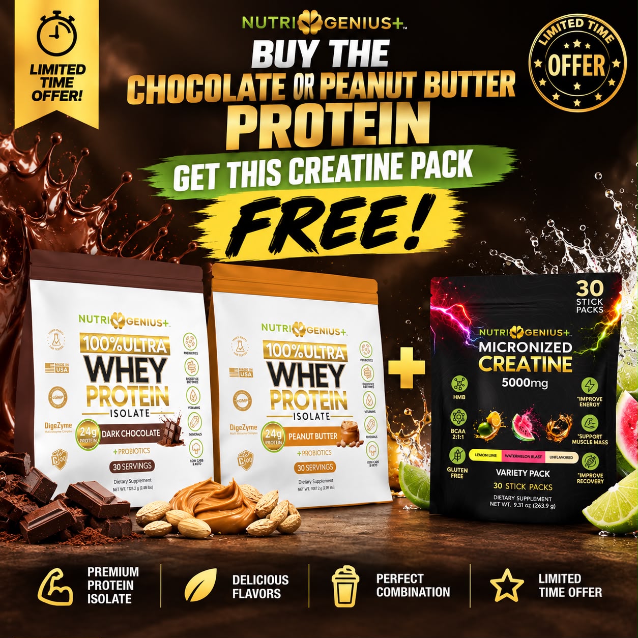 Whey Protein Isolate Nutri Genius Plus® 30 Servings